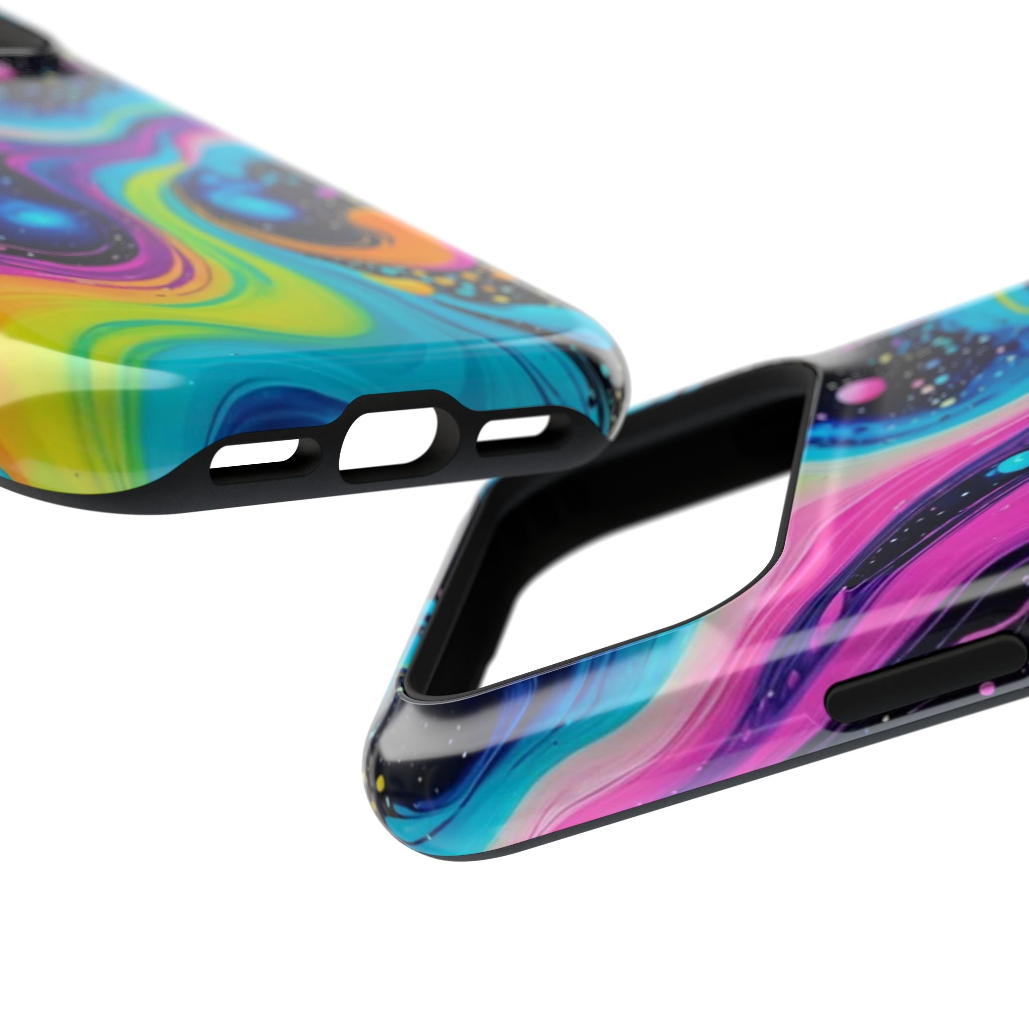 Impact-Resistant Phone Case — Neon Galaxy Swirl