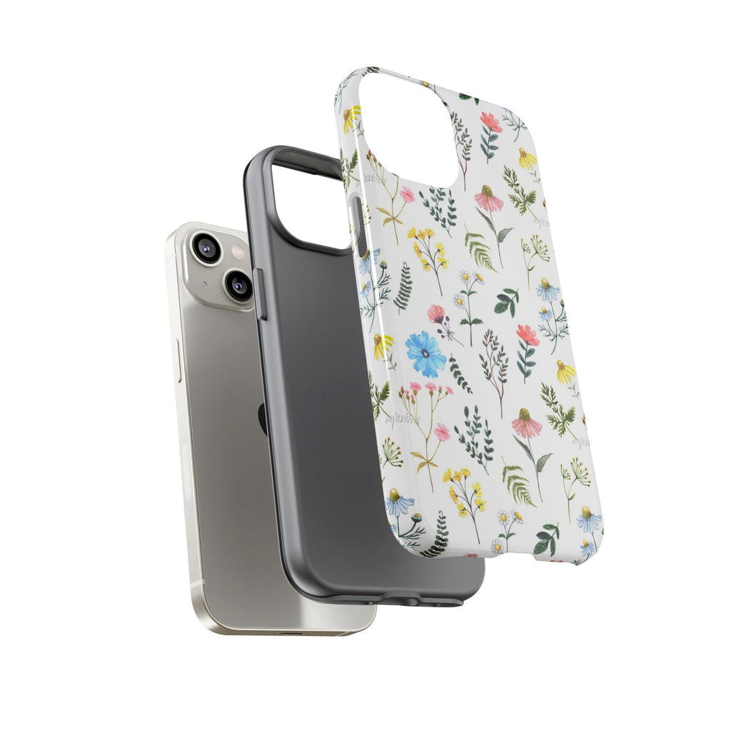 Wildflower Pattern Tough Case | Floral Phone Case, Botanical Print