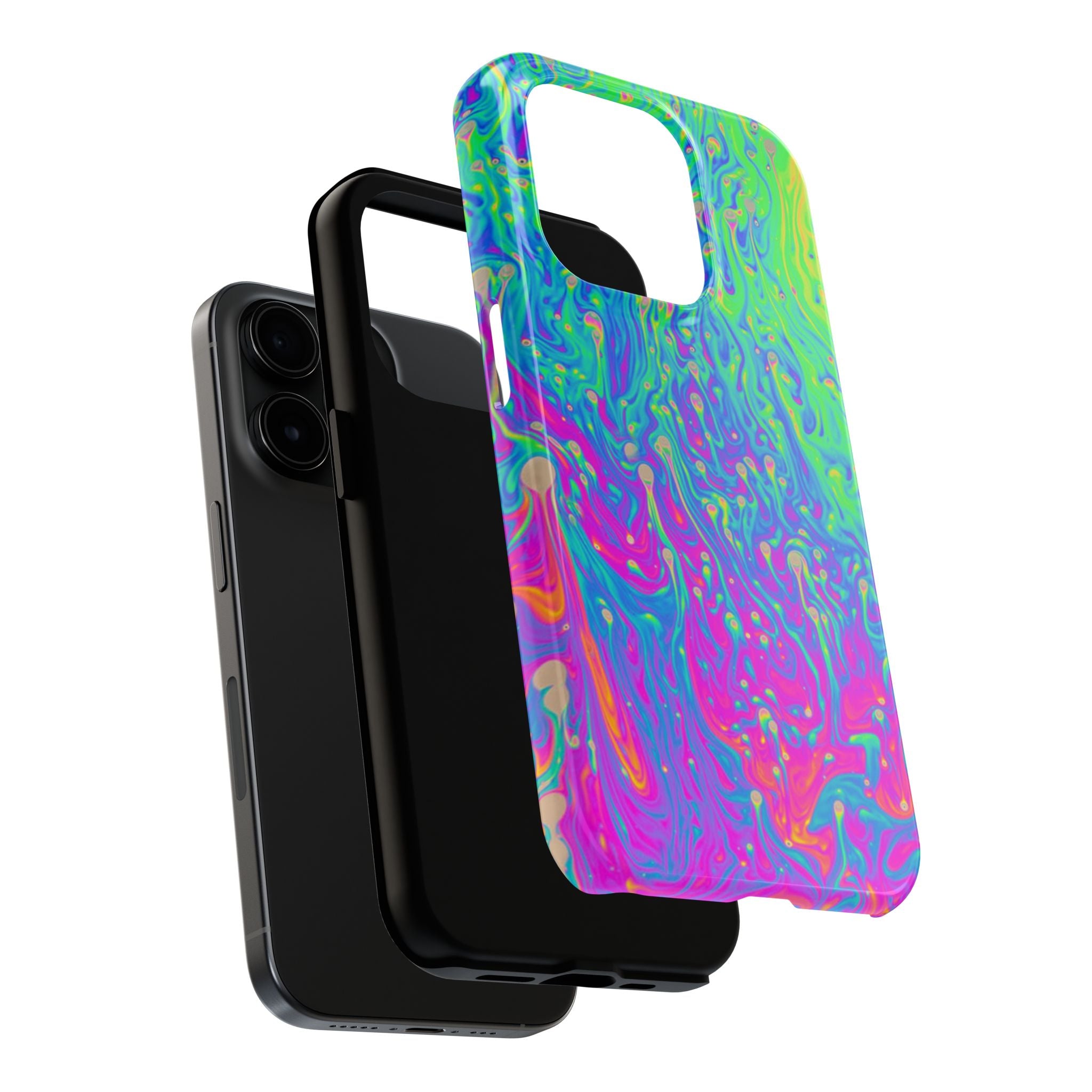 Psychedelic Swirl Tough Phone Case — Neon Marble iPhone Protector