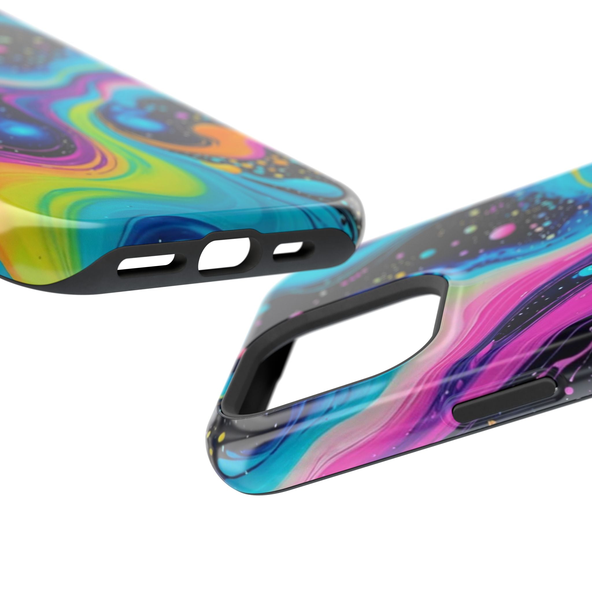 Impact-Resistant Phone Case — Neon Galaxy Swirl