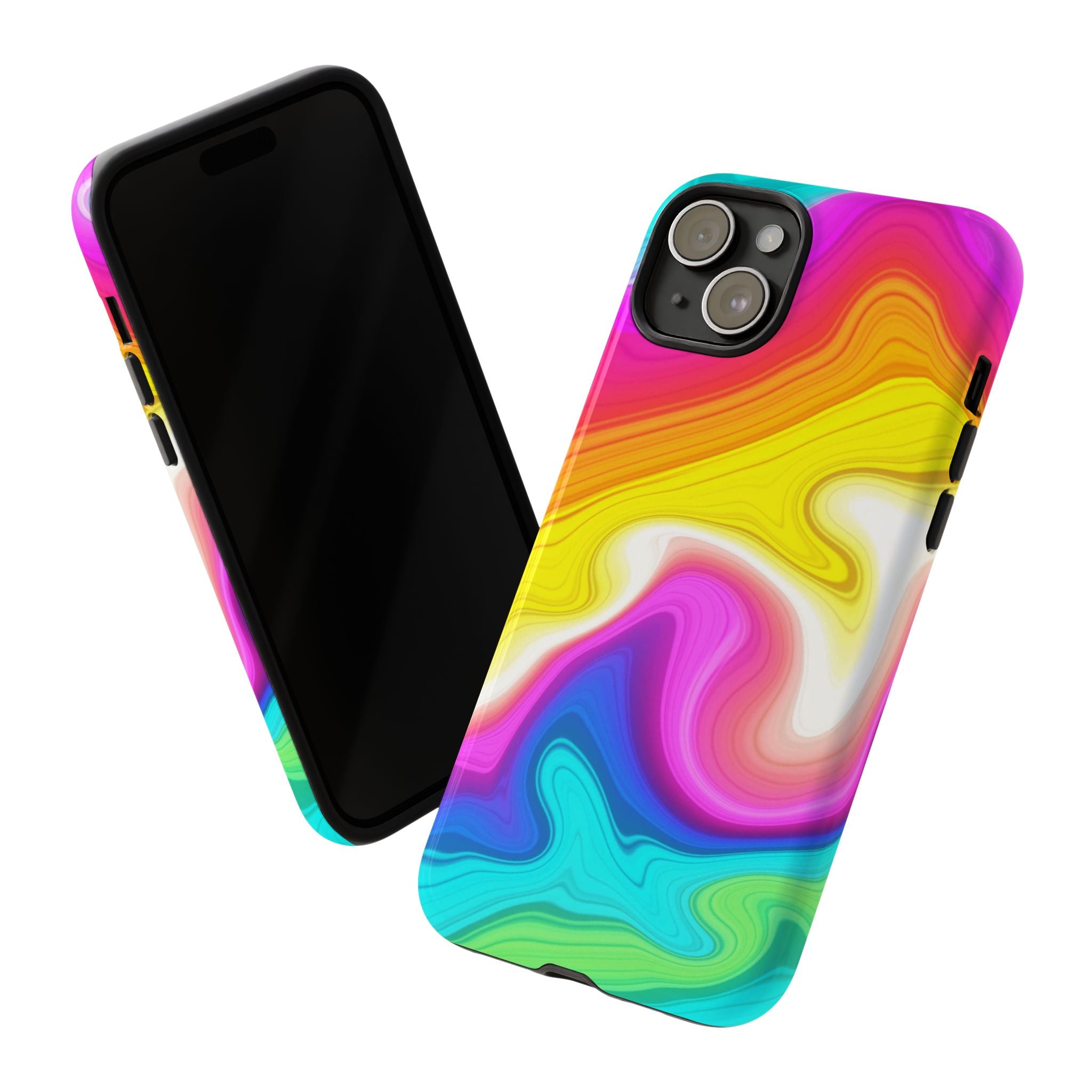 Rainbow Marble Swirl Phone Case | Tough Case