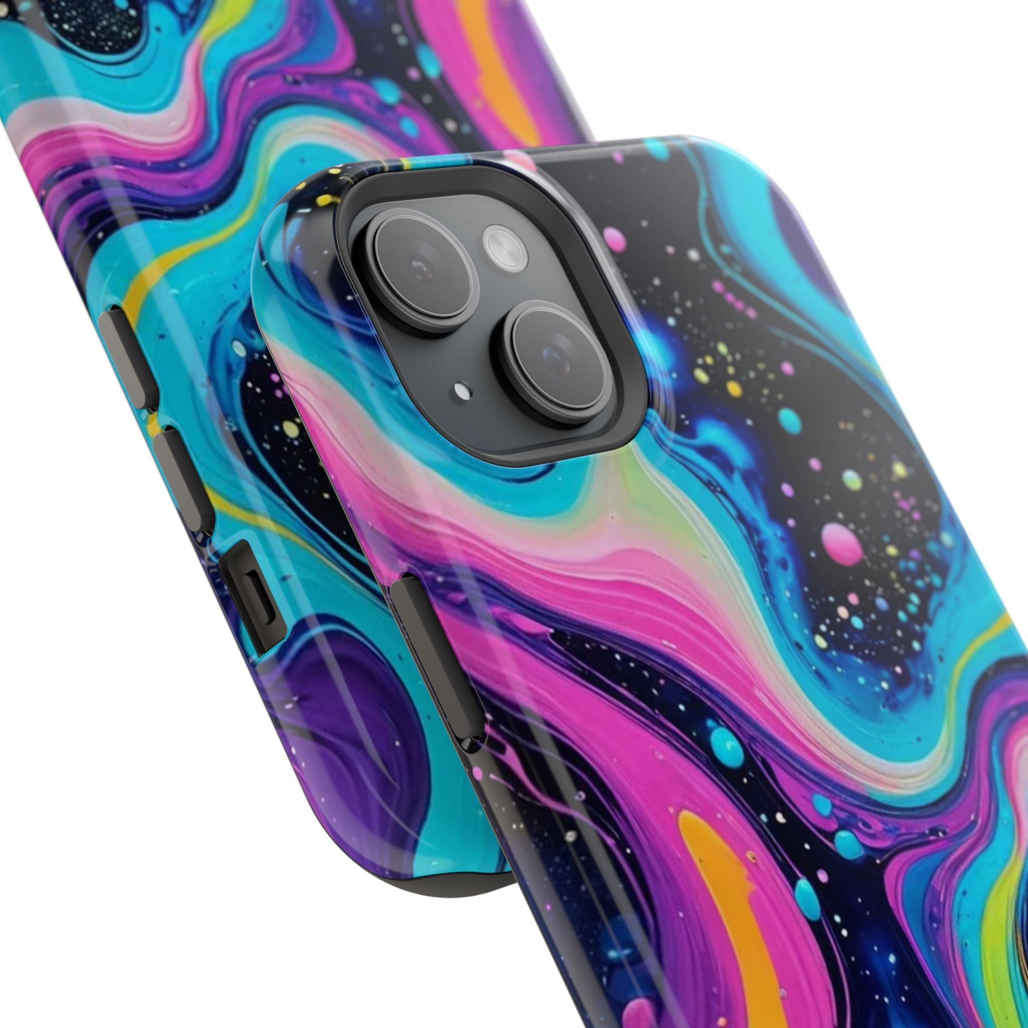 Impact-Resistant Phone Case — Neon Galaxy Swirl