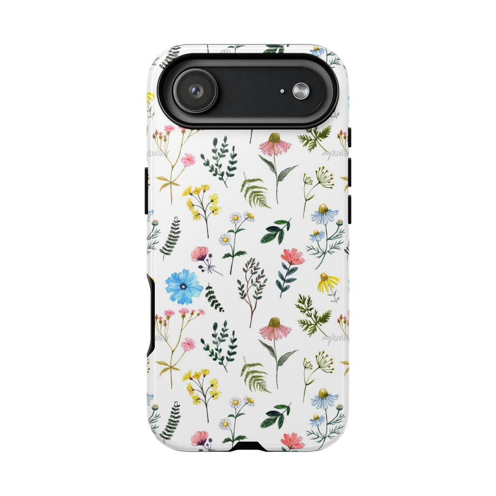 Wildflower Pattern Tough Case | Floral Phone Case, Botanical Print