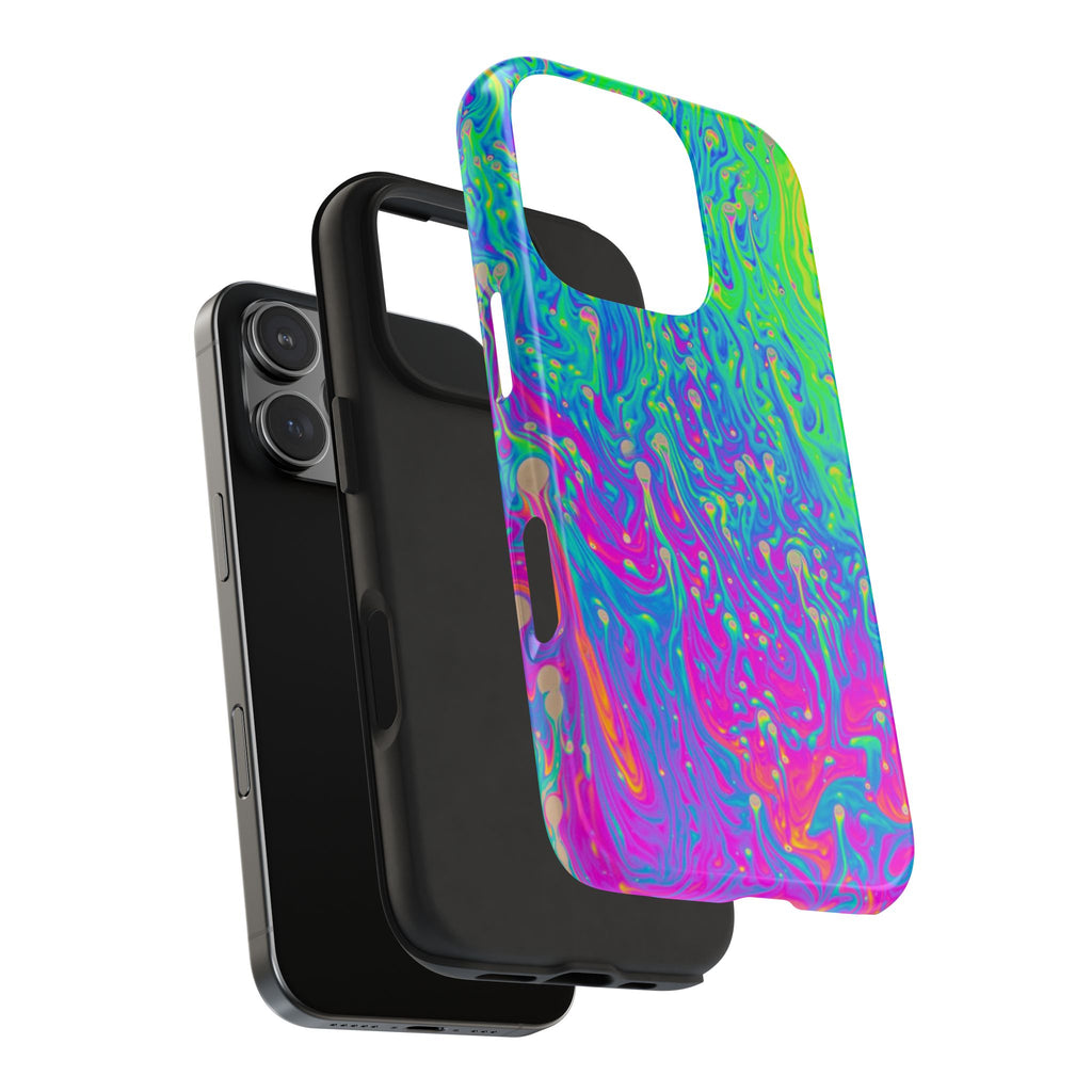 Psychedelic Swirl Tough Phone Case — Neon Marble iPhone Protector