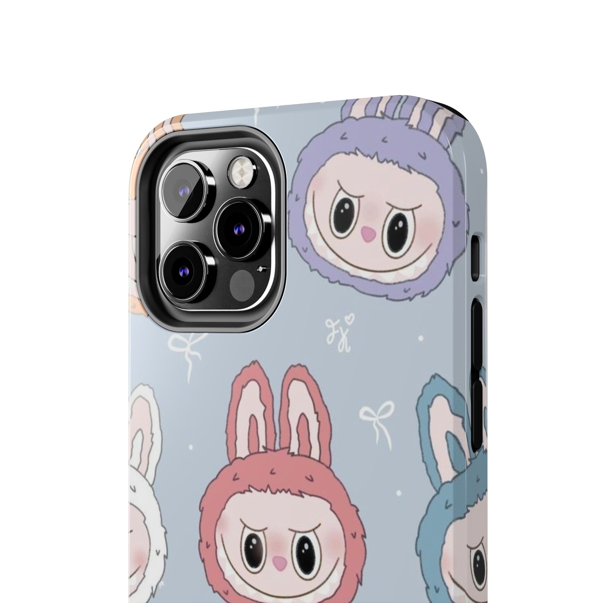 Kawaii Bunny Hood Faces Phone Case | Cute Pattern Pastel Protective Case