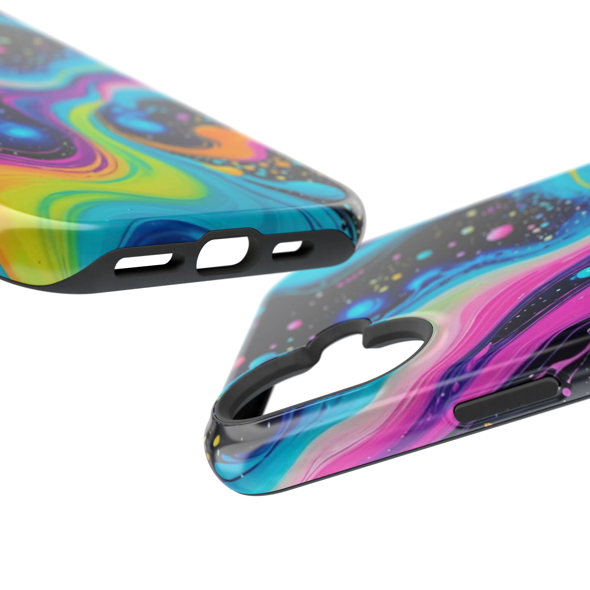 Impact-Resistant Phone Case — Neon Galaxy Swirl
