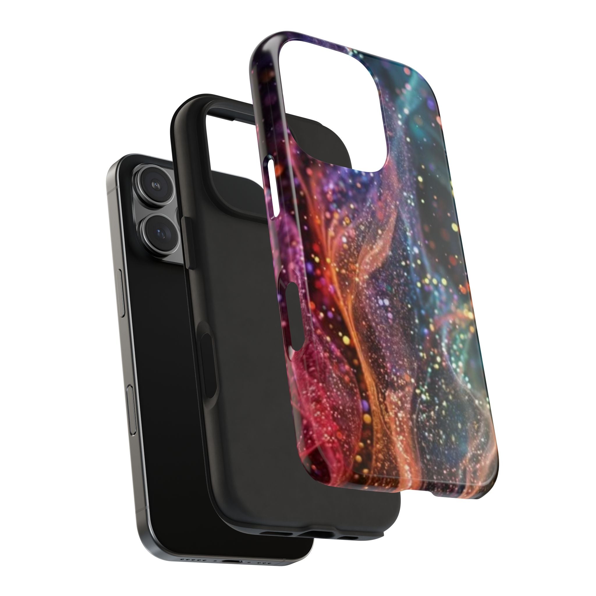 Galaxy Nebula Phone Case | Colorful Cosmic Swirl, Glitter Starry Design