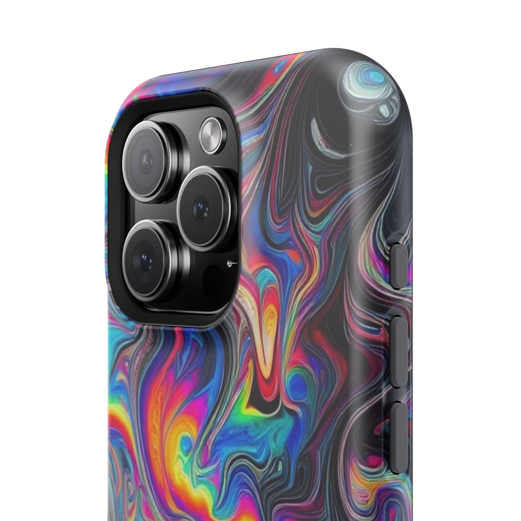 Impact-Resistant Phone Case — Iridescent Psychedelic Swirl