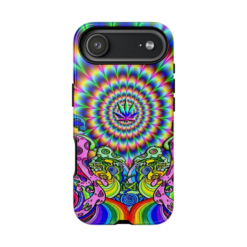 Psychedelic Spiral with Cannabis Leaf phone case | Phone Case