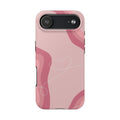 Pink Abstract Waves Heart line art Phone Case | Tough Phone Case