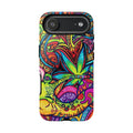 Psychedelic Cannabis Leaf Pattern Tough Case | Colorful Trippy Phone Cover