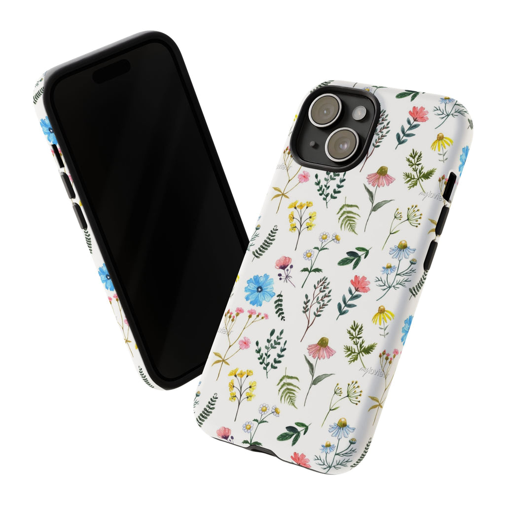 Wildflower Pattern Tough Case | Floral Phone Case, Botanical Print