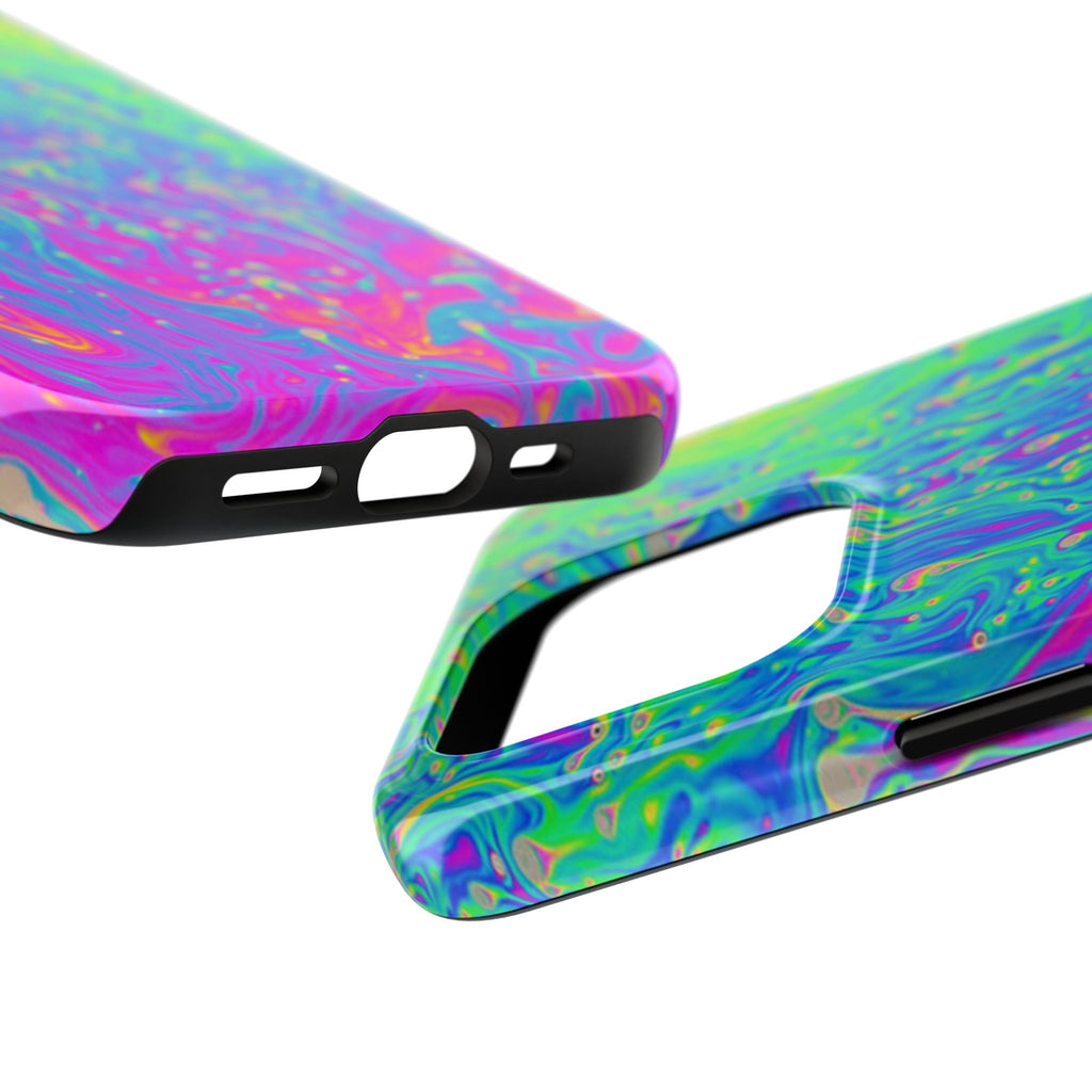 Psychedelic Swirl Tough Phone Case — Neon Marble iPhone Protector