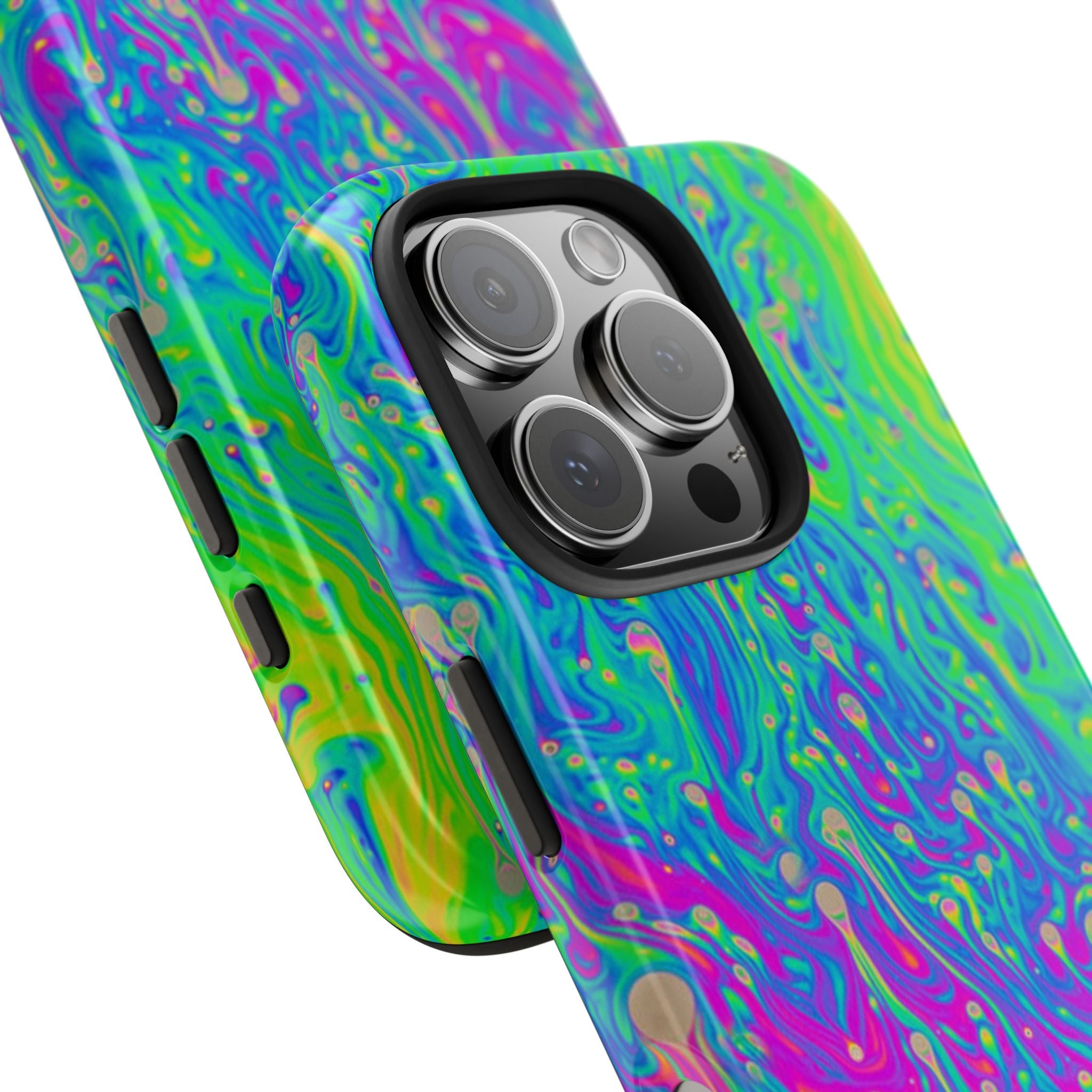 Psychedelic Swirl Tough Phone Case — Neon Marble iPhone Protector