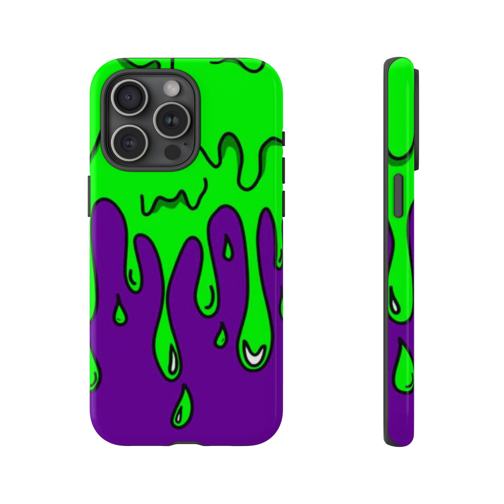Green and Purple Drip Art Phone Case | Slim Protective Phone Case