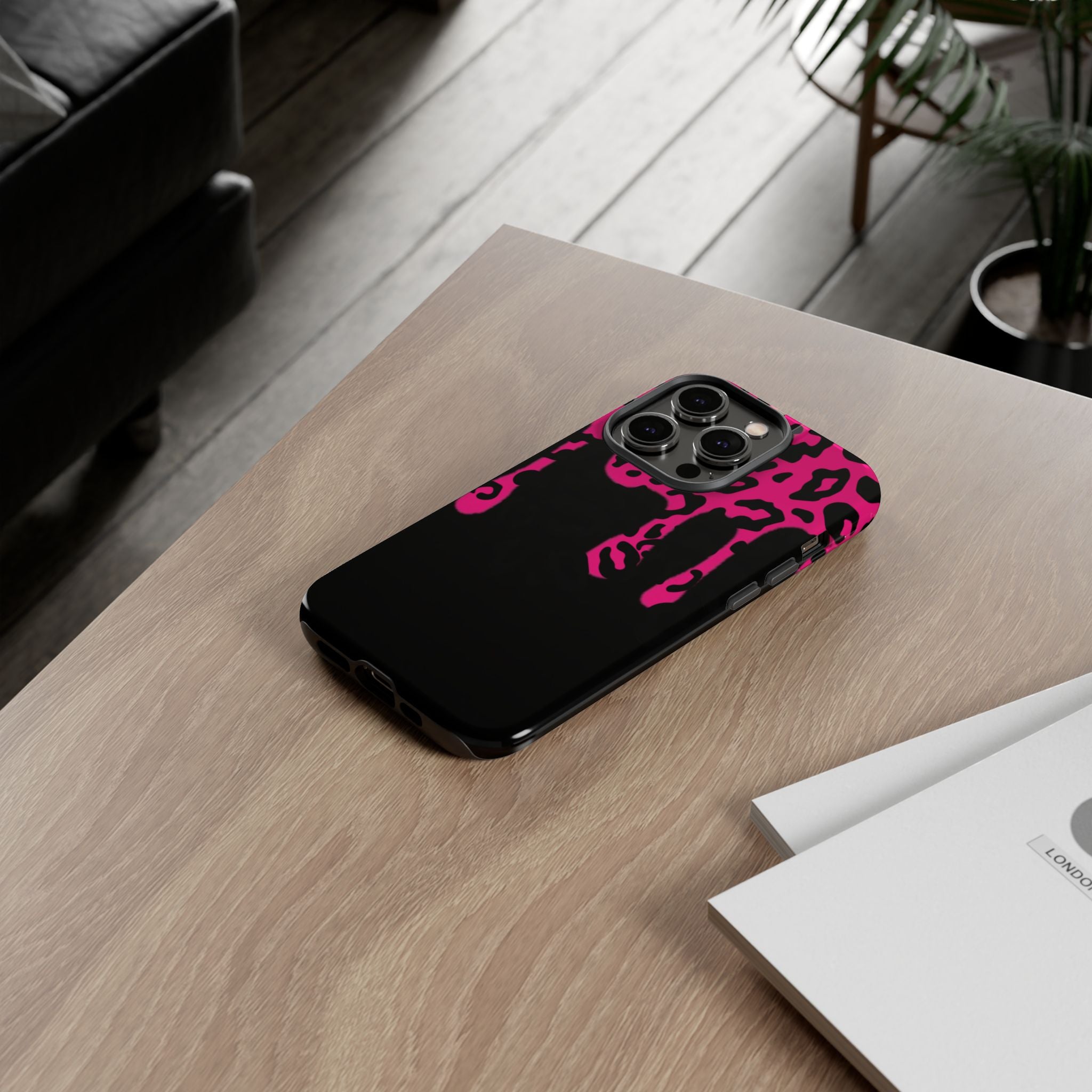 Hot Pink Leopard Drip Phone Case | Tough Case