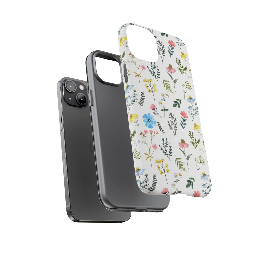 Wildflower Pattern Tough Case | Floral Phone Case, Botanical Print
