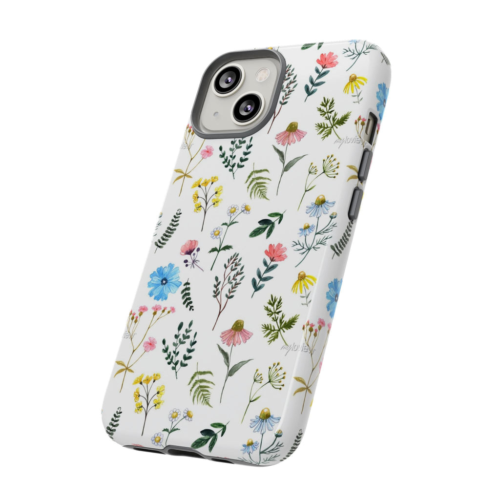 Wildflower Pattern Tough Case | Floral Phone Case, Botanical Print