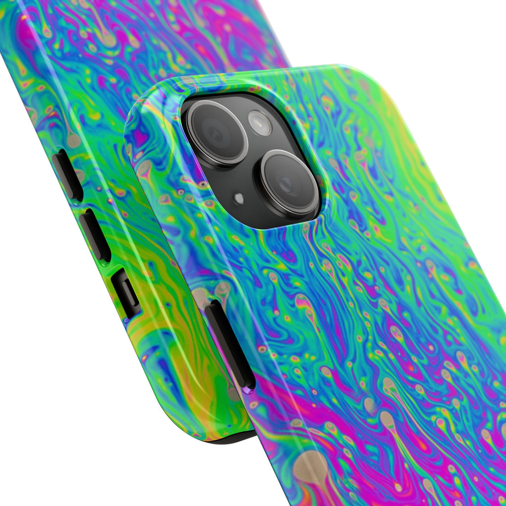 Psychedelic Swirl Tough Phone Case — Neon Marble iPhone Protector