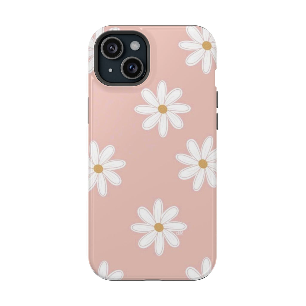 White Daisy Pattern Phone Case | Impact-Resistant Case