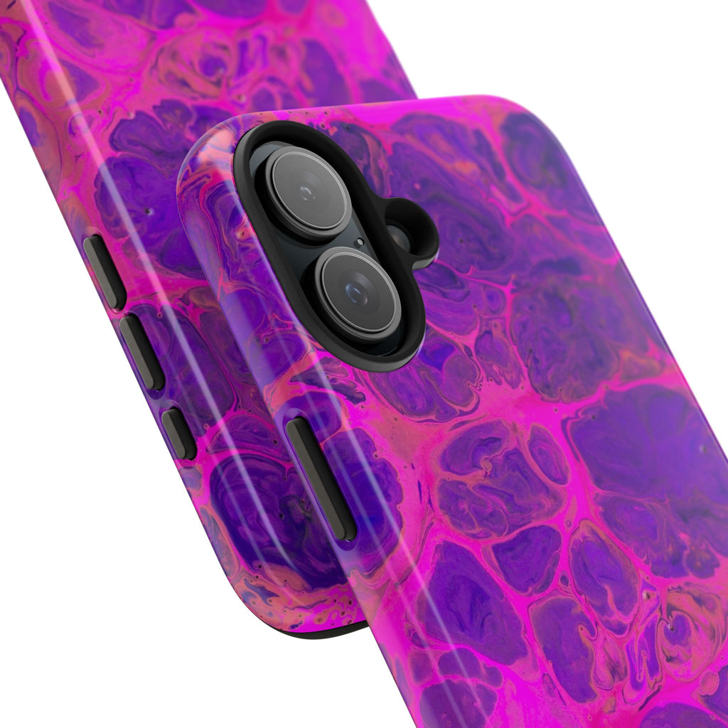 Pink Marble Tough Phone Case — Protective Abstract Swirl Design