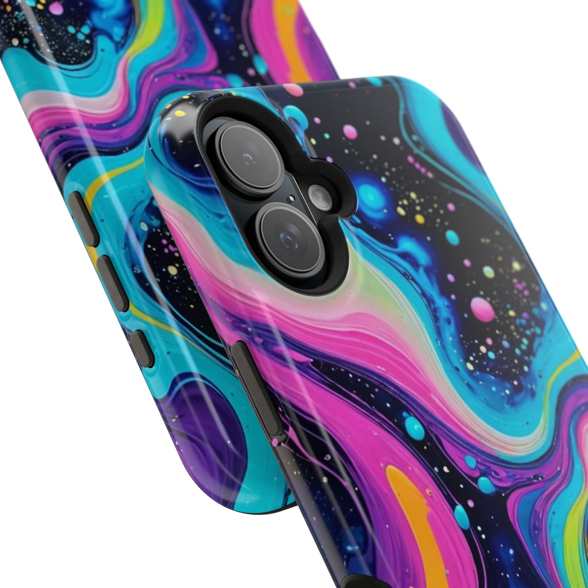 Impact-Resistant Phone Case — Neon Galaxy Swirl