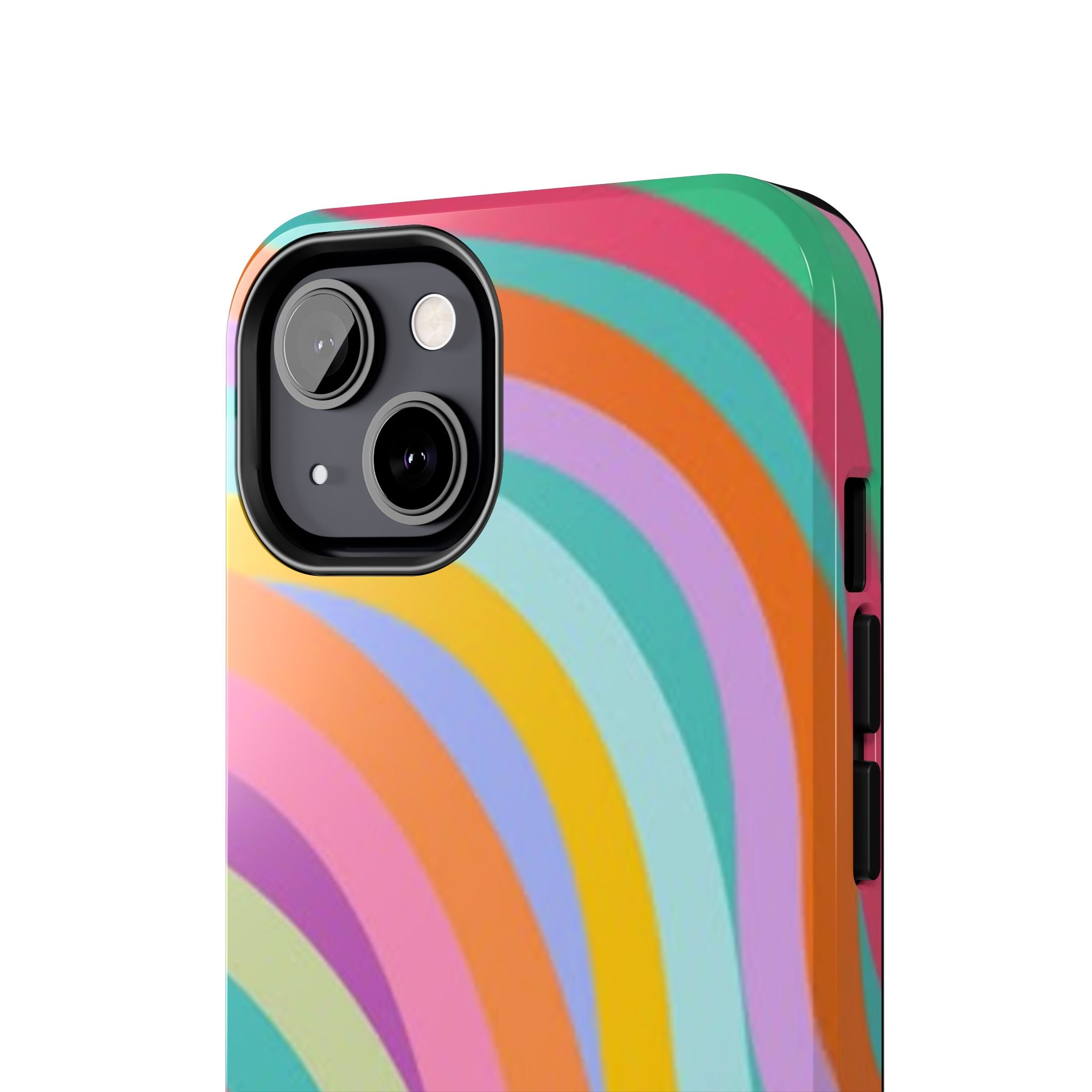 Retro Wavy Rainbow Stripes Phone Case | Colorful Abstract Pattern