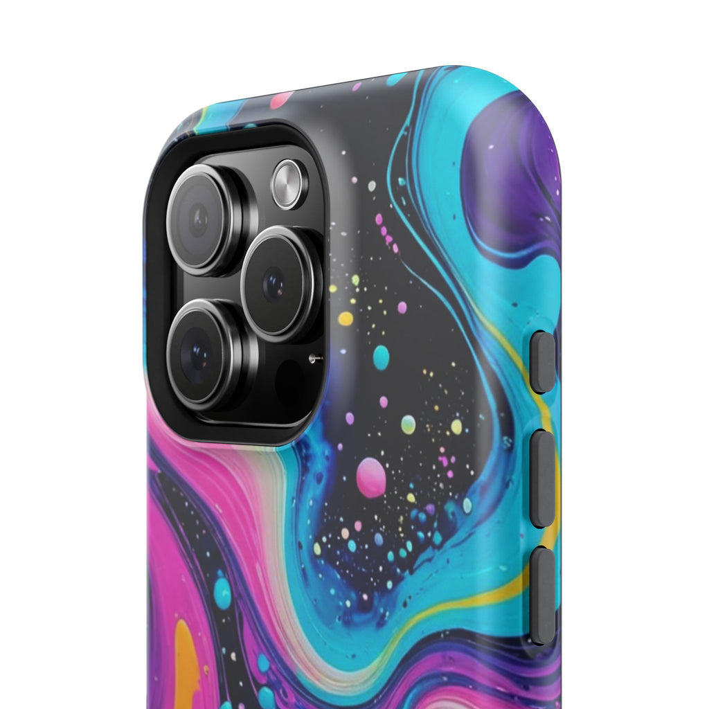 Impact-Resistant Phone Case — Neon Galaxy Swirl