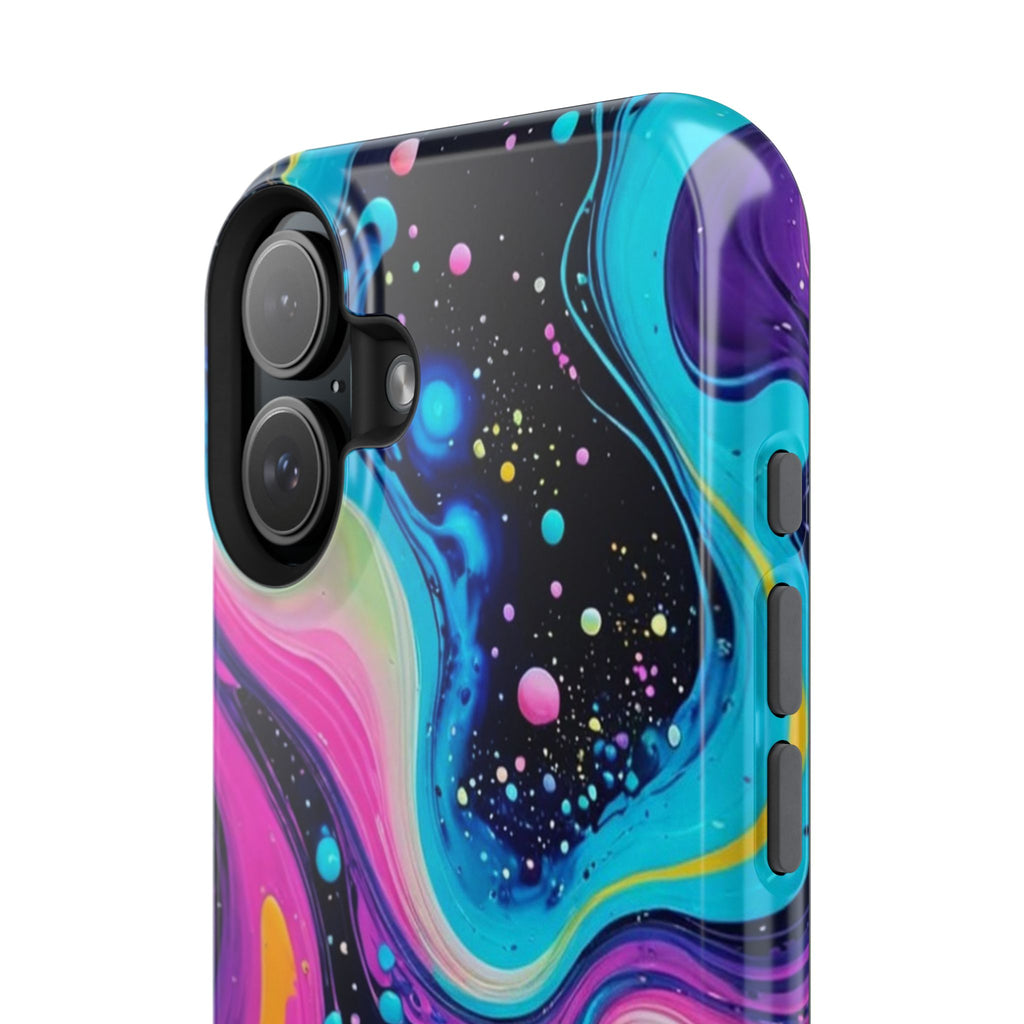 Impact-Resistant Phone Case — Neon Galaxy Swirl
