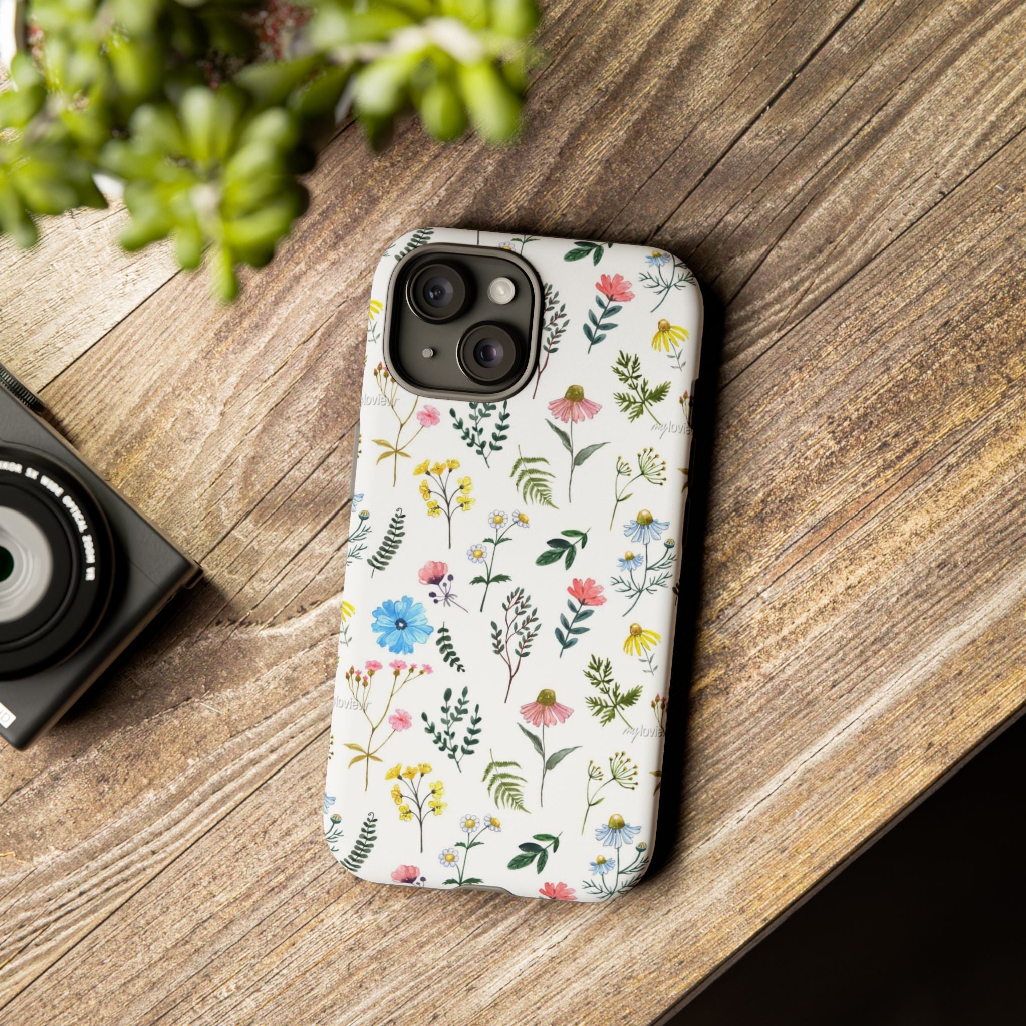 Wildflower Pattern Tough Case | Floral Phone Case, Botanical Print