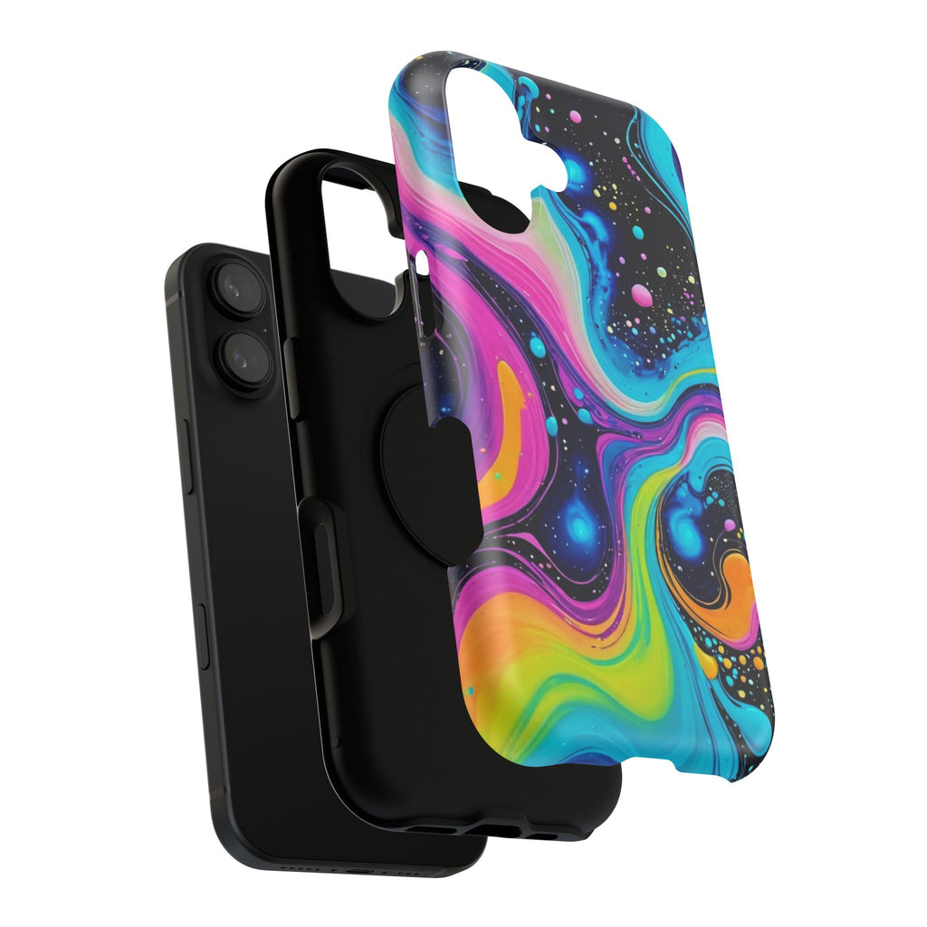 Impact-Resistant Phone Case — Neon Galaxy Swirl