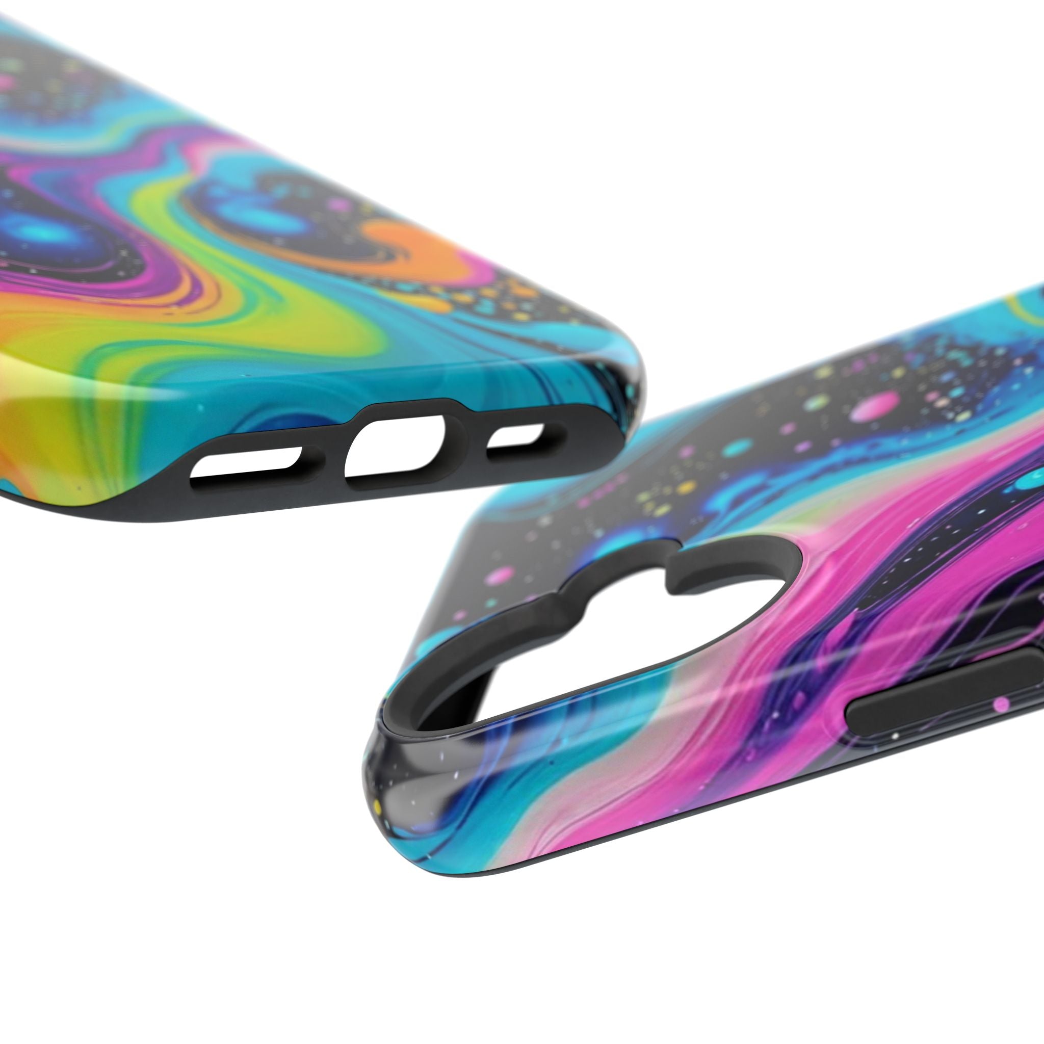 Impact-Resistant Phone Case — Neon Galaxy Swirl