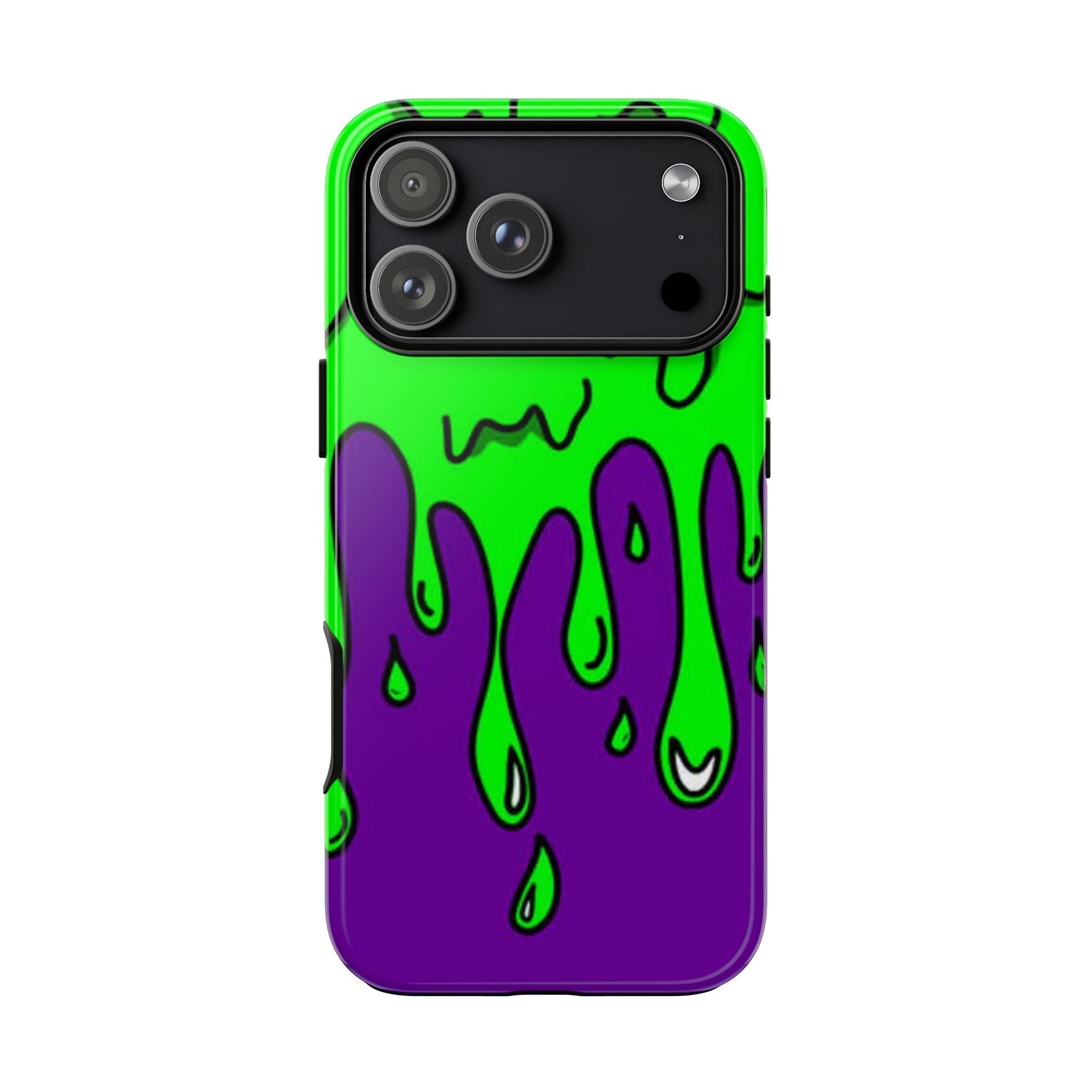 Green and Purple Drip Art Phone Case | Slim Protective Phone Case