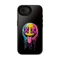 Impact-Resistant Phone Case — Neon Drip Smiley with Tongue Out