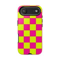 Hot Pink and Neon Yellow Checkerboard Phone Case