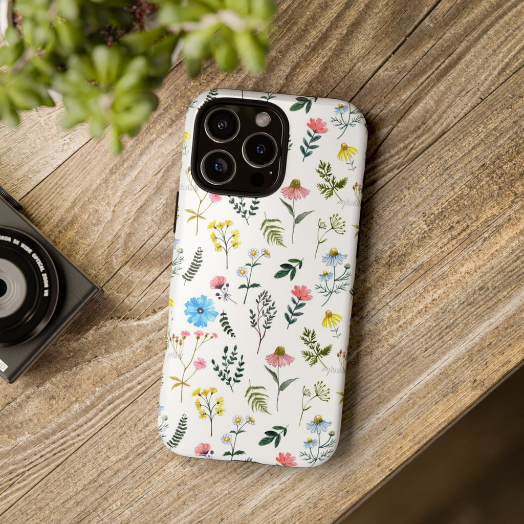 Wildflower Pattern Tough Case | Floral Phone Case, Botanical Print