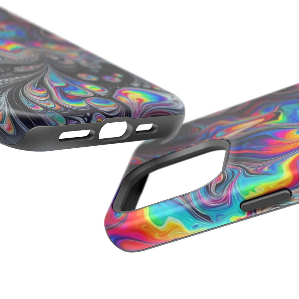 Impact-Resistant Phone Case — Iridescent Psychedelic Swirl