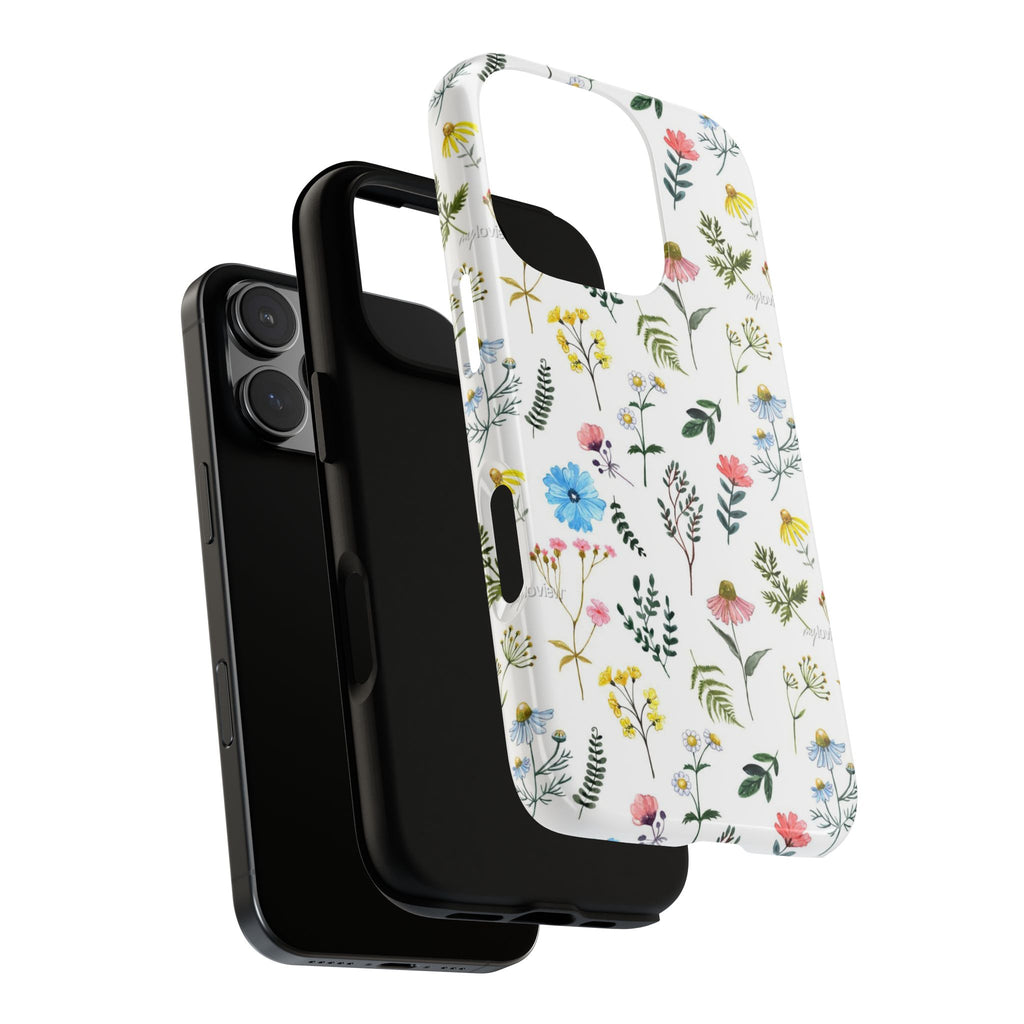Wildflower Pattern Tough Case | Floral Phone Case, Botanical Print
