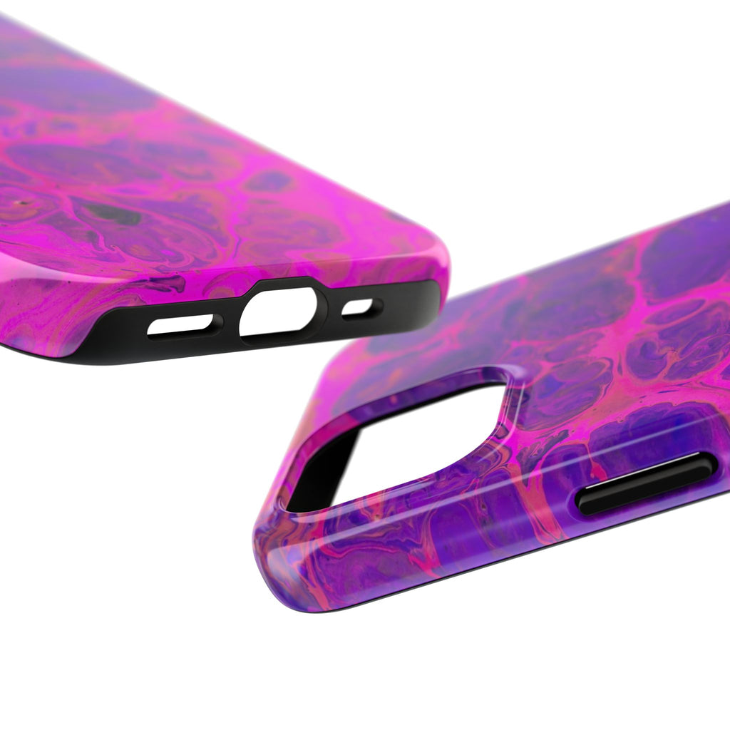 Pink Marble Tough Phone Case — Protective Abstract Swirl Design