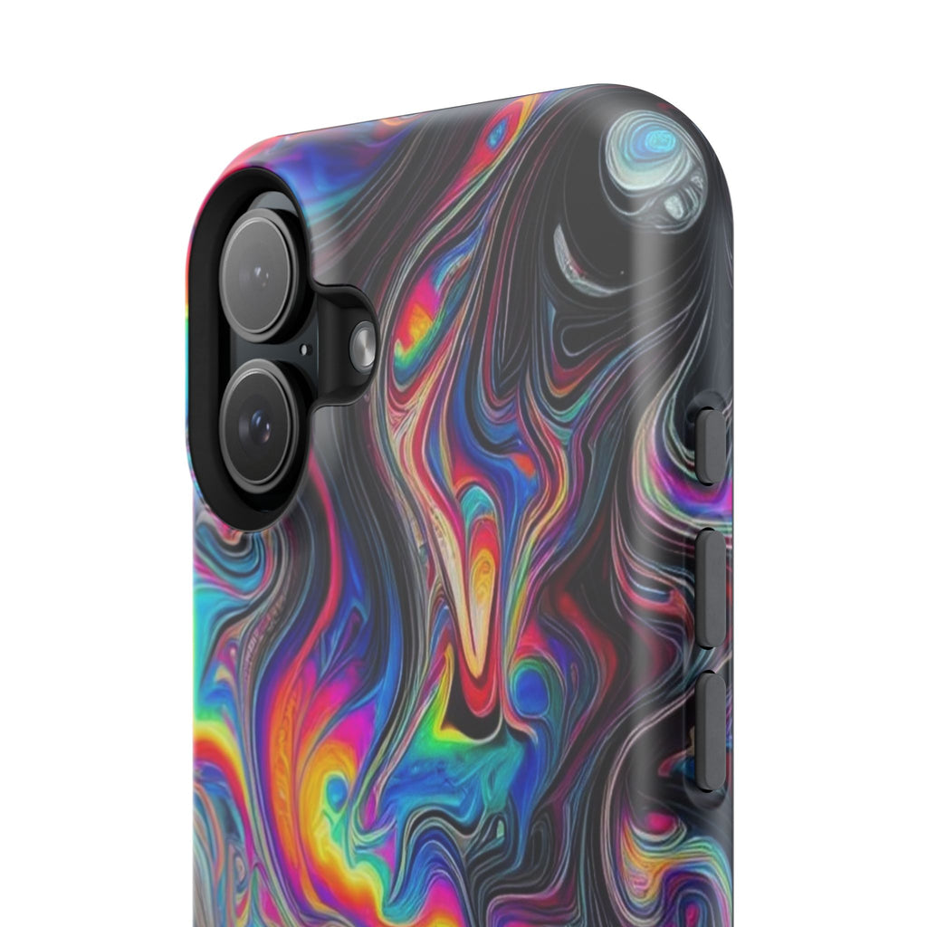 Impact-Resistant Phone Case — Iridescent Psychedelic Swirl