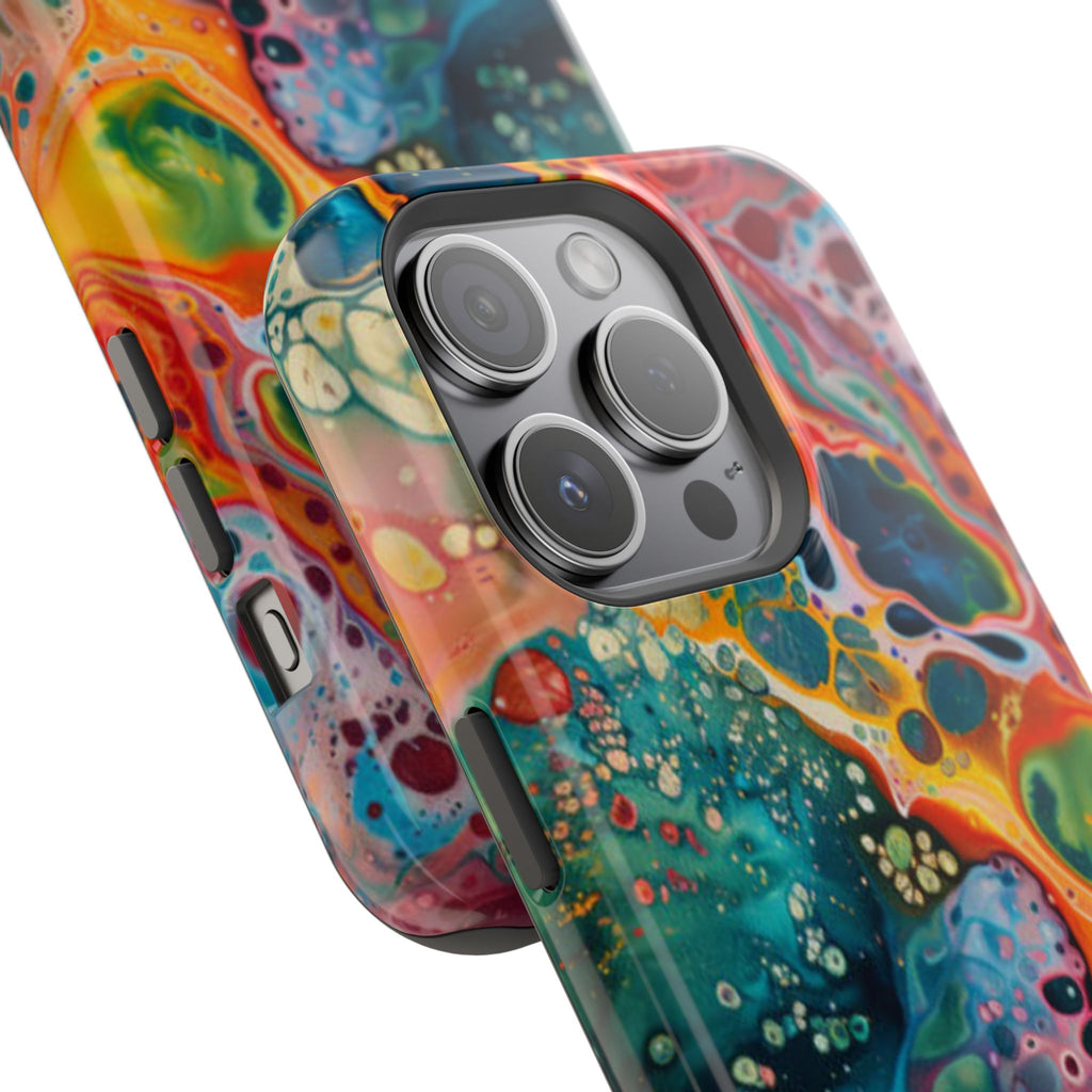 Impact-Resistant Phone Case — Colorful Abstract Fluid Art