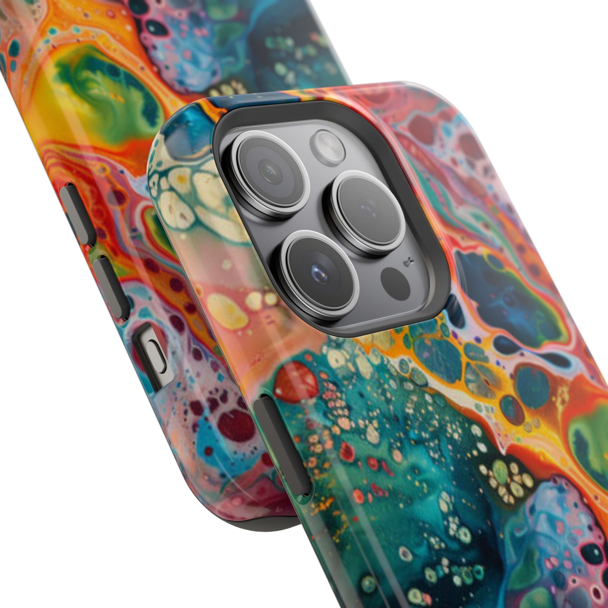 Impact-Resistant Phone Case — Colorful Abstract Fluid Art