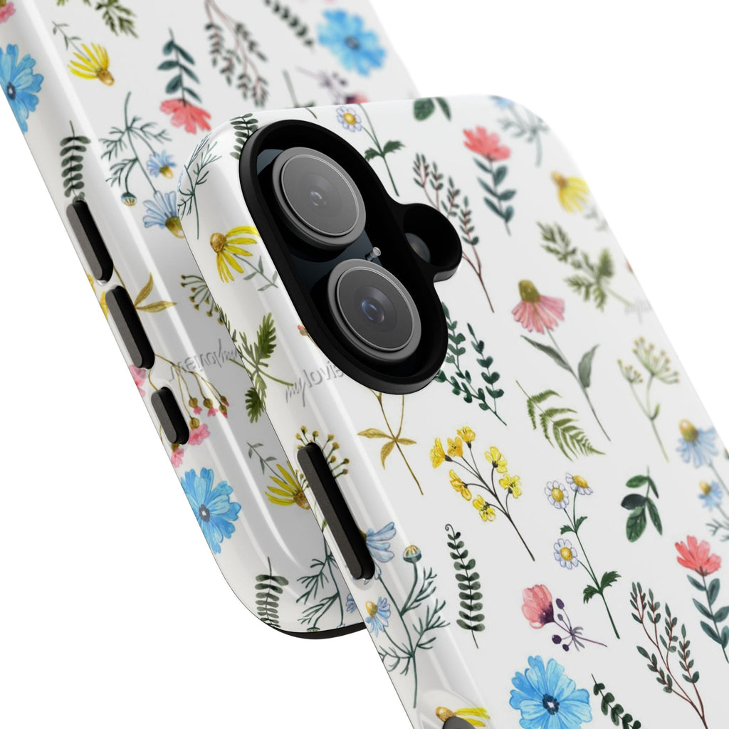 Wildflower Pattern Tough Case | Floral Phone Case, Botanical Print