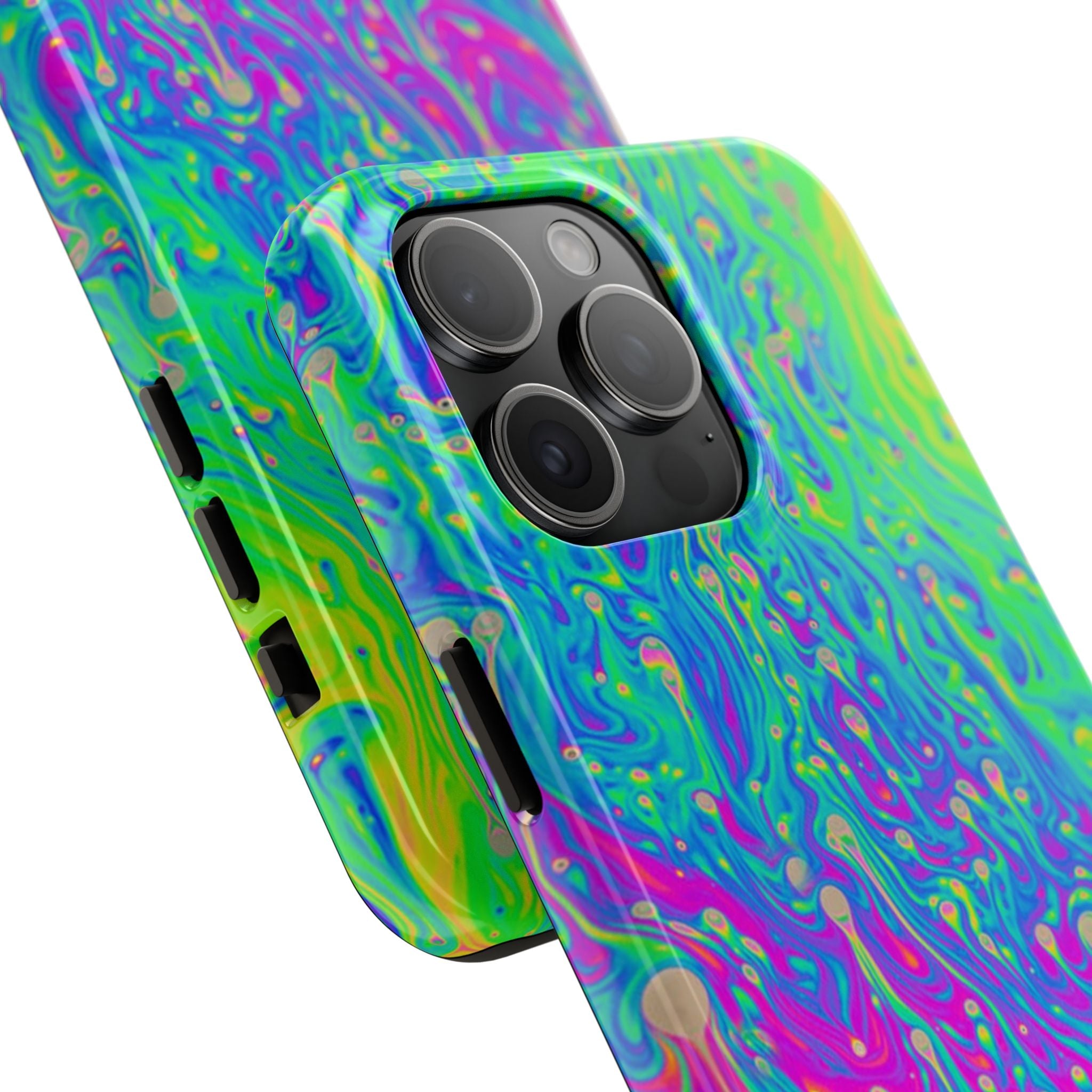 Psychedelic Swirl Tough Phone Case — Neon Marble iPhone Protector