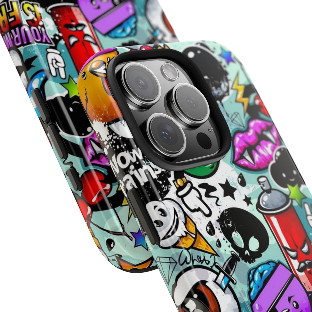 Graffiti Sticker Characters Phone Case | Tough Phone Case
