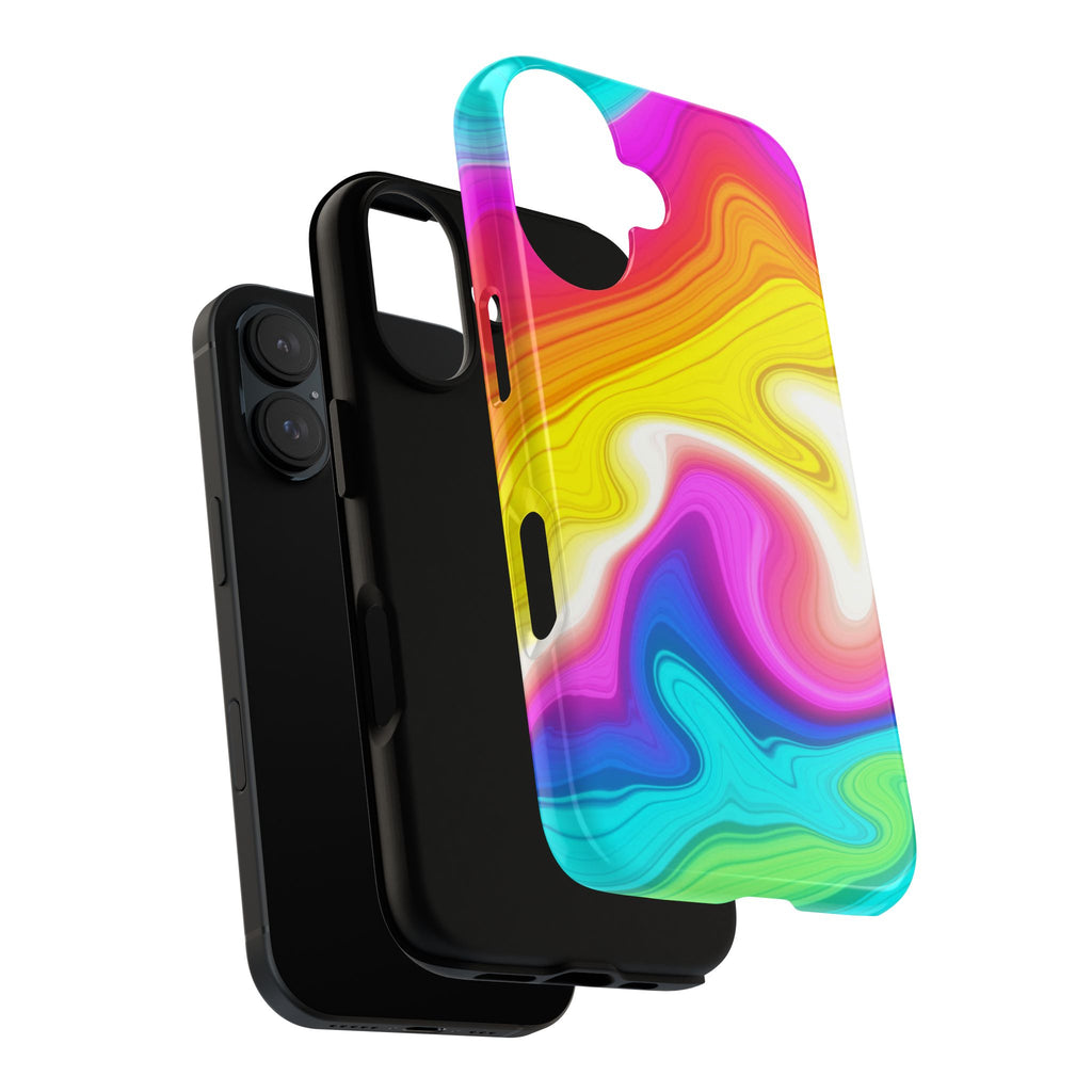 Rainbow Marble Swirl Phone Case | Tough Case
