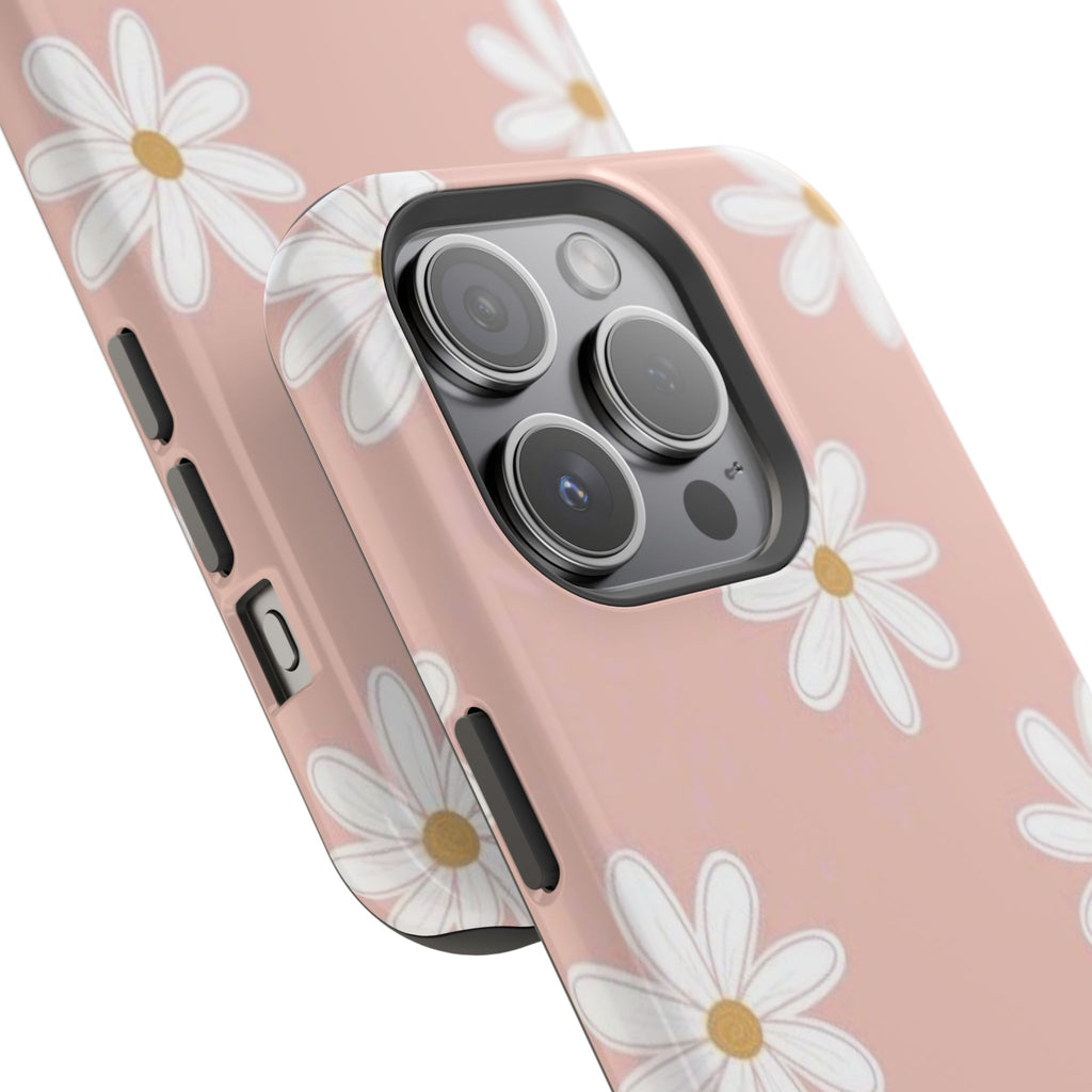 White Daisy Pattern Phone Case | Impact-Resistant Case