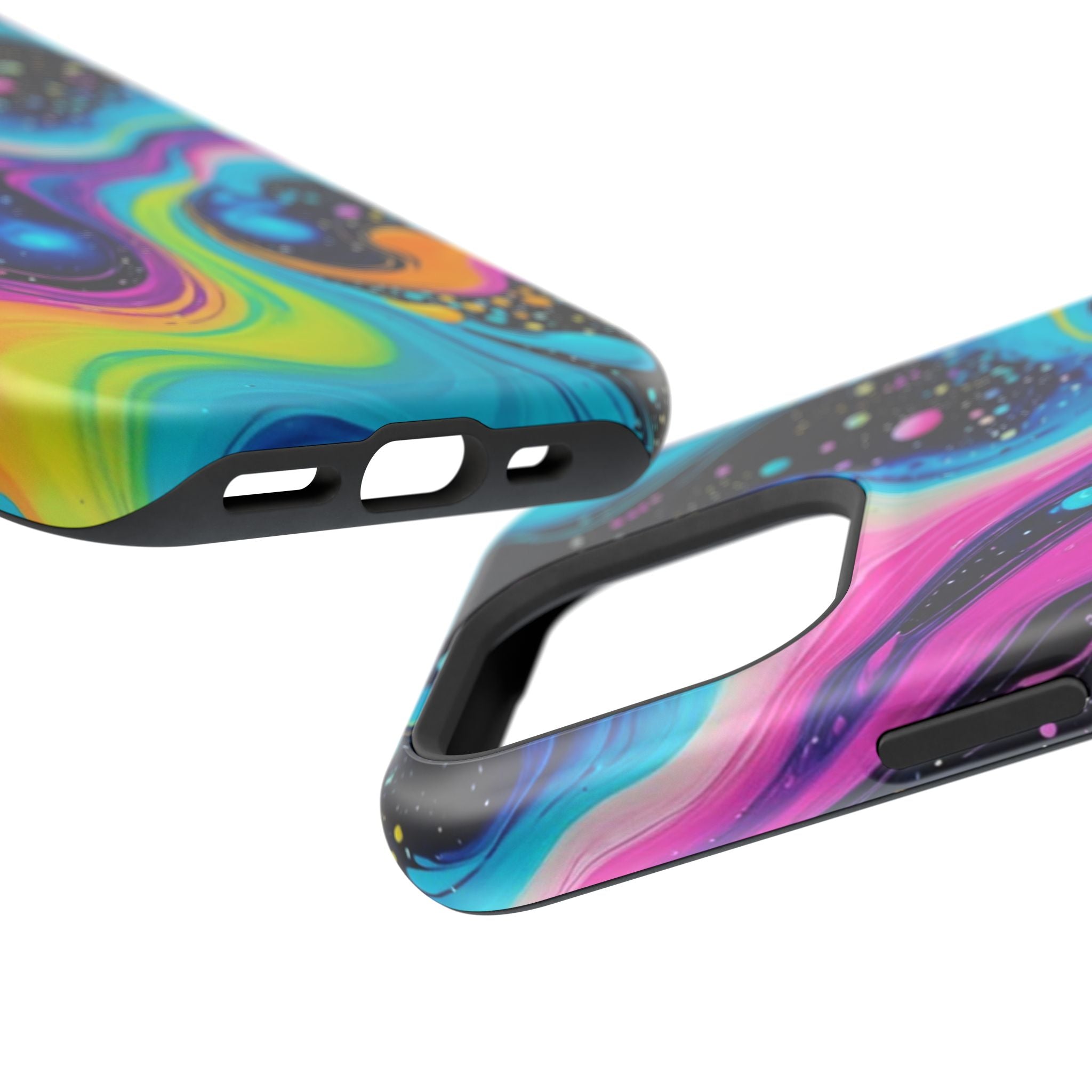 Impact-Resistant Phone Case — Neon Galaxy Swirl
