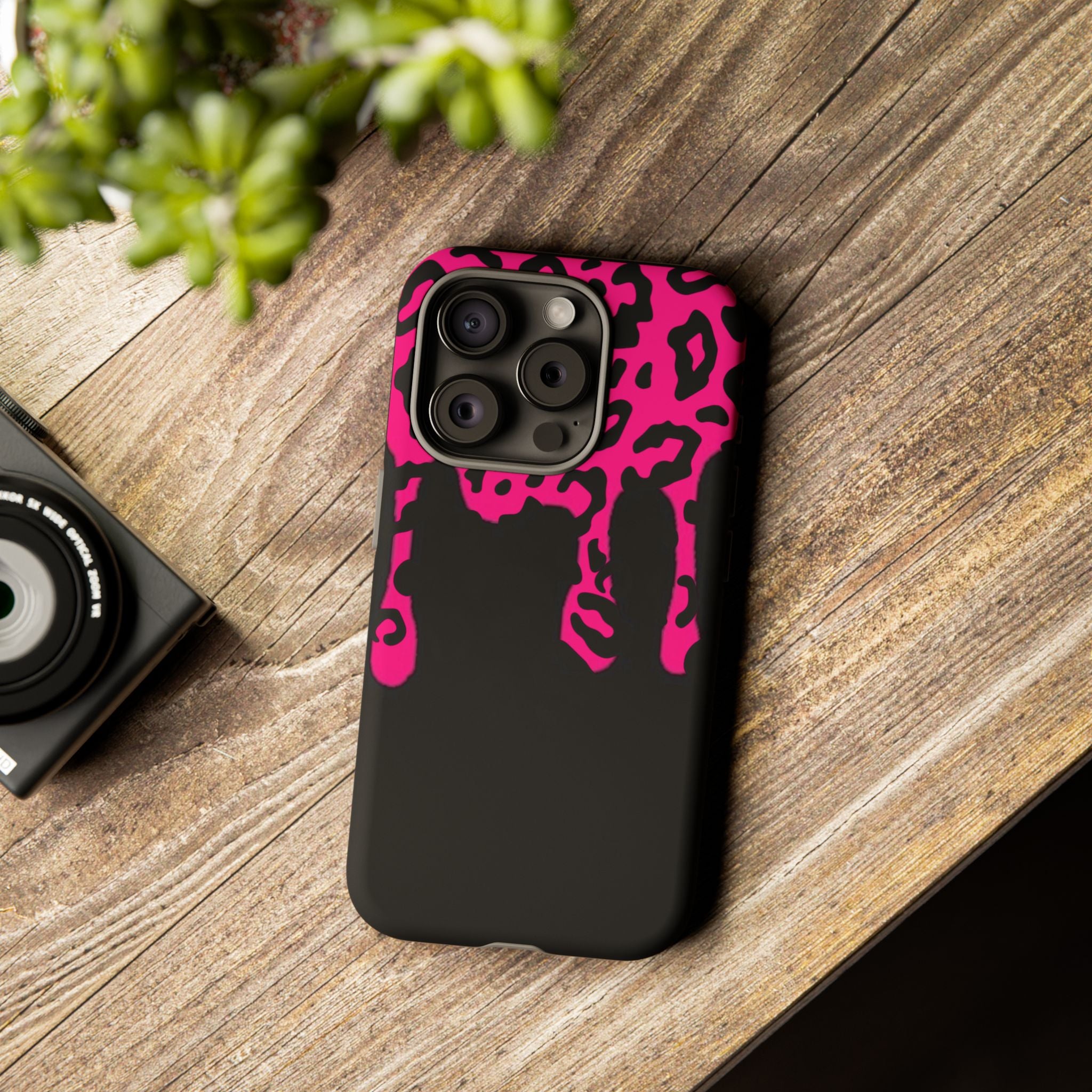Hot Pink Leopard Drip Phone Case | Tough Case