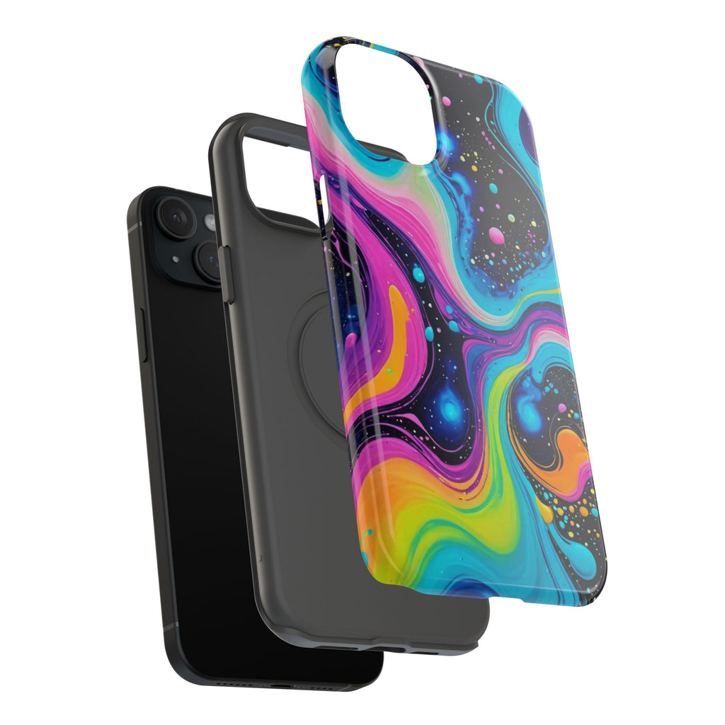 Impact-Resistant Phone Case — Neon Galaxy Swirl